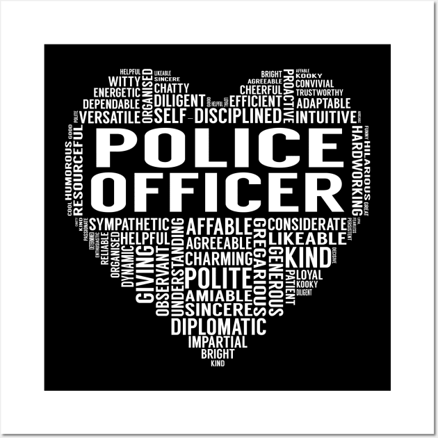 Police Officer Heart Wall Art by LotusTee